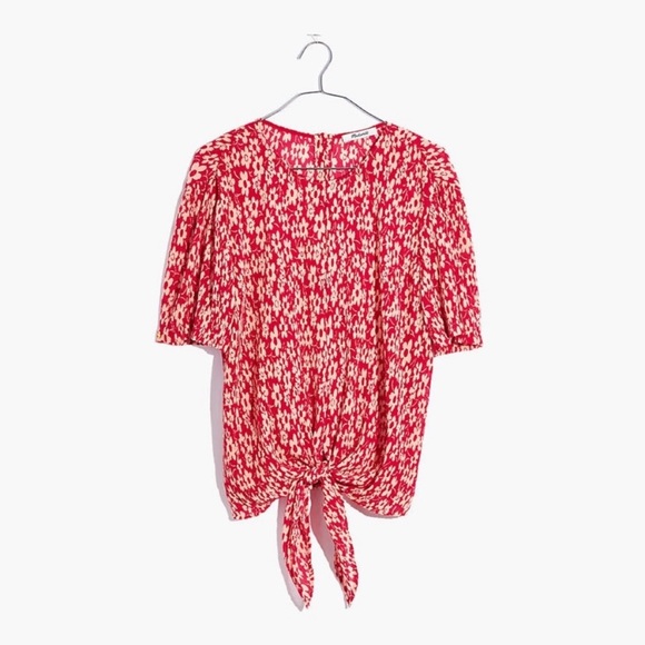 red and white floral madewell top - Picture 2 of 4